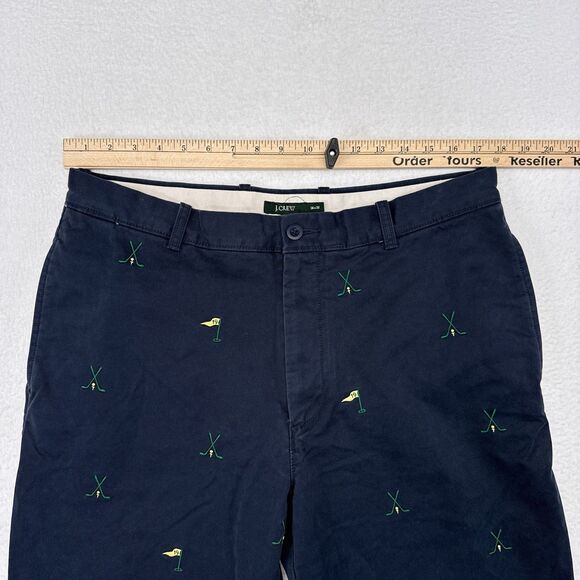 J Crew Pants Mens Size 36 x 32 Navy Blue Broken In Chino Golf Print 19th Hole - Picture 8 of 9